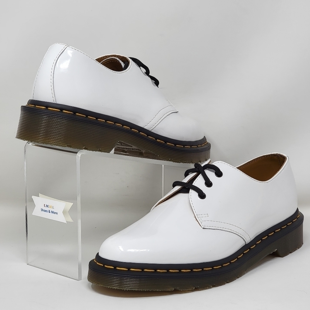 Dr. Martens 1461 Patent Leather Lamper Oxfords Shoes Womens Sz 9 26754 White New - Picture 5 of 11